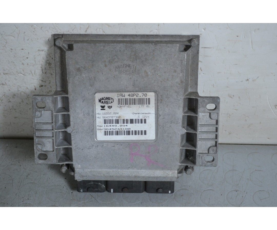 Centralina ECU Peugeot 206 dal 1998 al 2012 Cod 9645243180  2411111156544