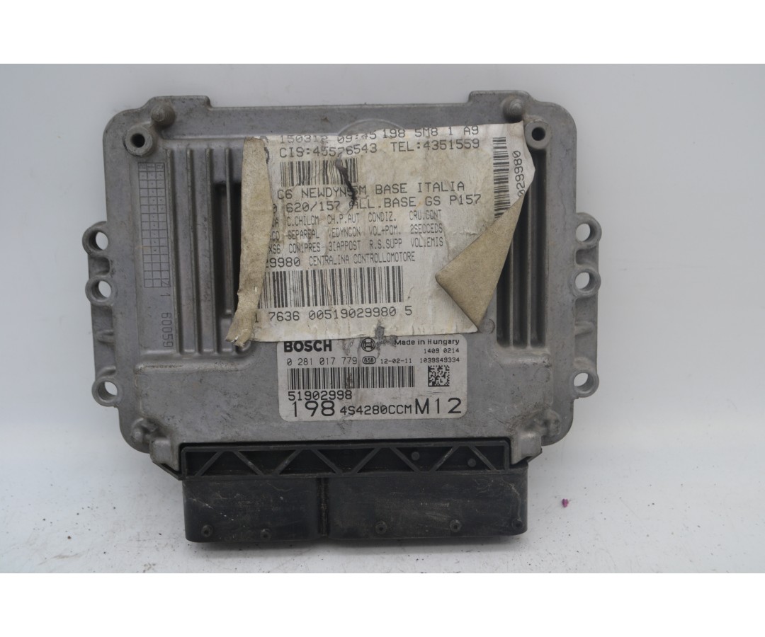 Centralina ECU Fiat Bravo Dal 2007 al 2014 Cod 51902998/ 0281017779  1658733265242