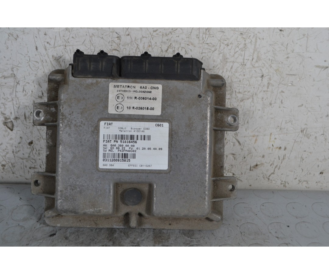 Centralina ECU Fiat Doblo Bipower Dal 2002 al 2009 Cod 51816456  1670256491366