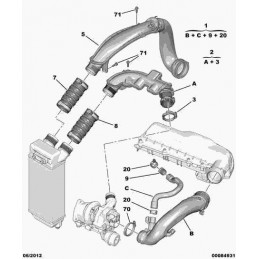 Tubo intercooler Citroen C4 Dal 2006 al 2013 Cod 1440J0  1682667706014