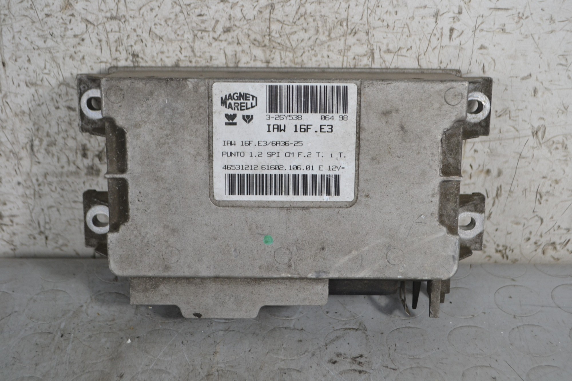 Centralina ECU Fiat Punto Dal 1993 al 1999 Cod 46531212 / IAW16F.E3  1685374067850
