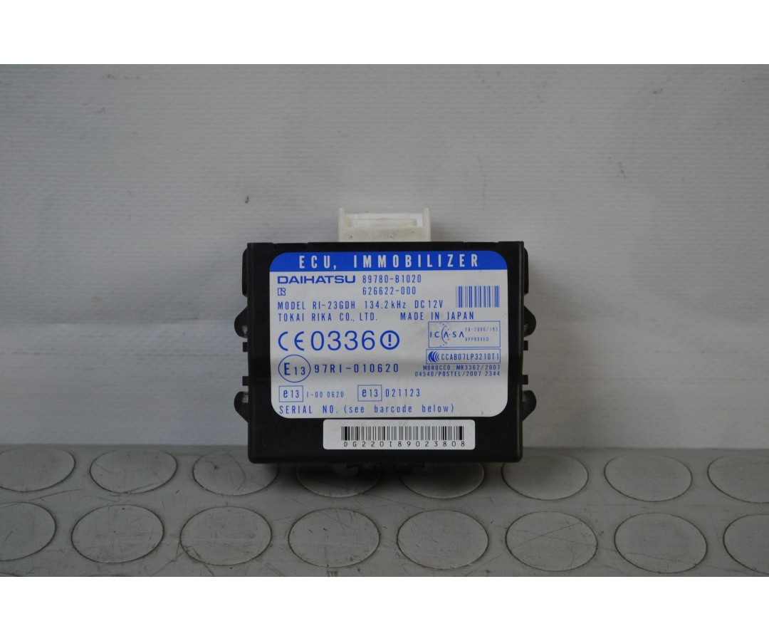 Centralina Immobilizzatore Daihatsu Sirion dal 2004 al 2015 Cod 89780-B1020  2411111116302