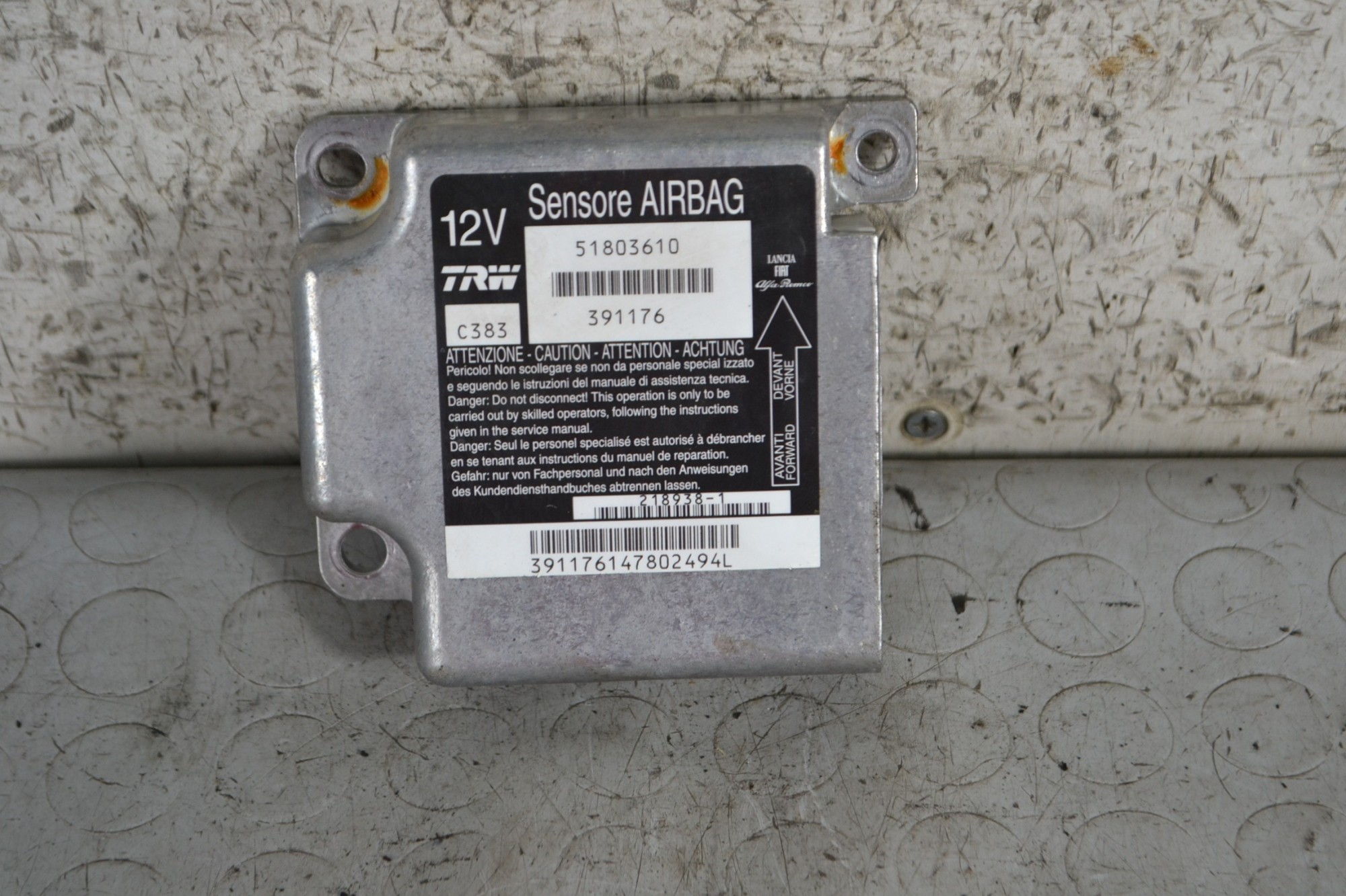 Centralina Airbag Fiat Panda dal 2003 al 2012 Cod 51803610  1689667491049
