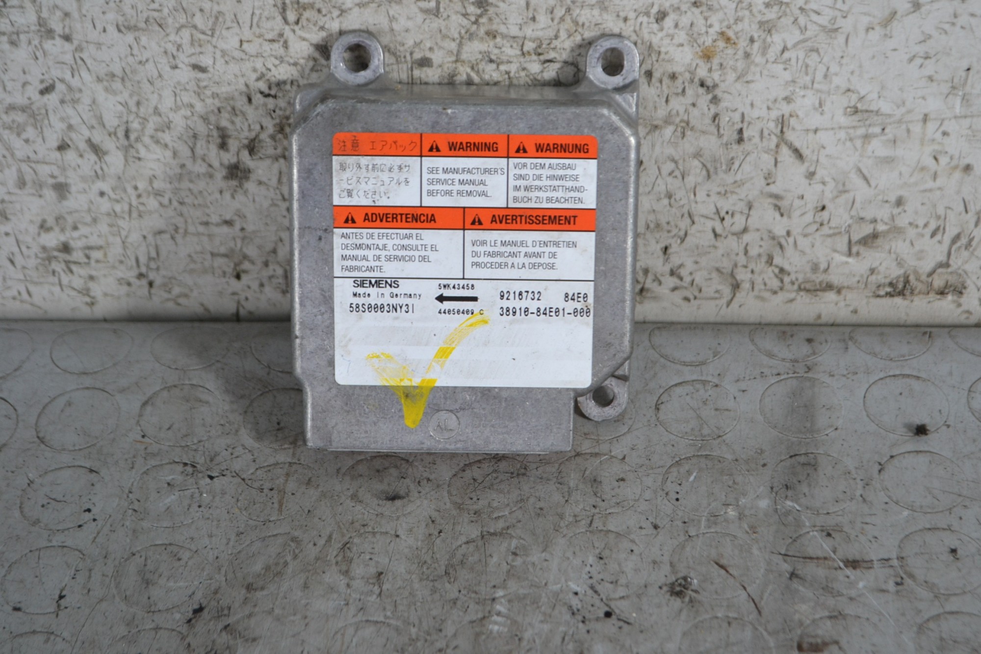 Centralina Airbag Opel Agila A dal 2000 al 2007 Cod 38910-84e01  1689841641062