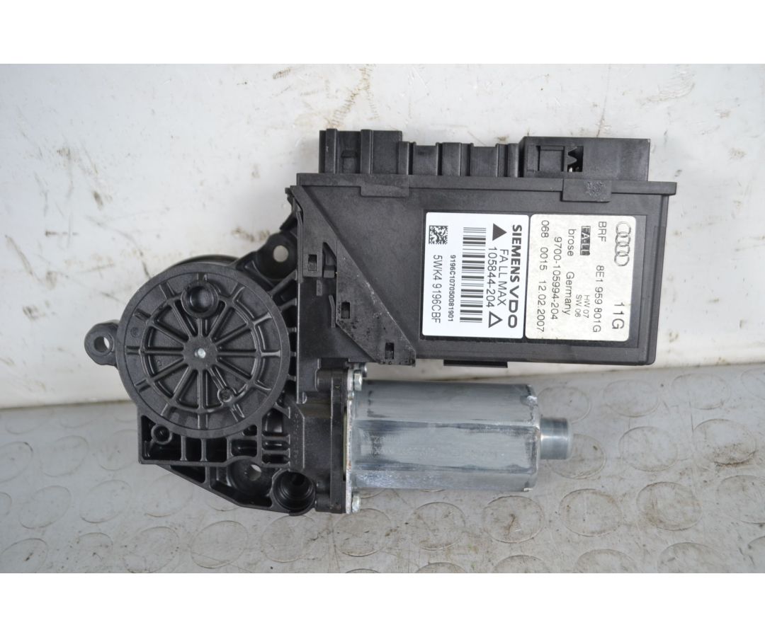 Motorino alzavetro posteriore SX Audi A4 B7 Dal 2004 al 2008 Cod 8E1959801G  1705068773789