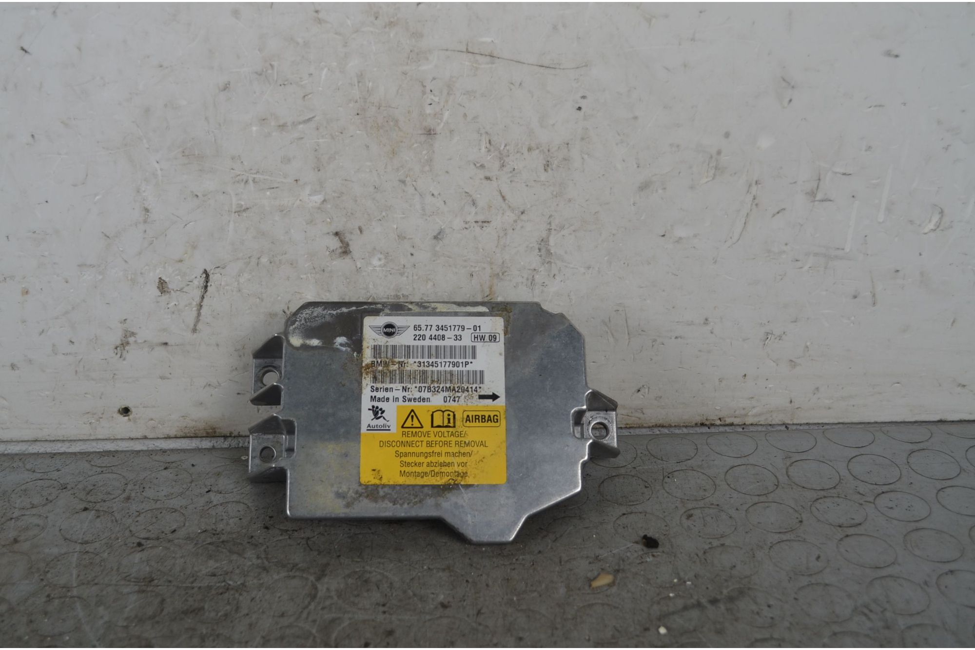 Centralina Airbag Mini Clubman R55 Dal 2007 al 2015 Cod 65773451779-01  1726048932385