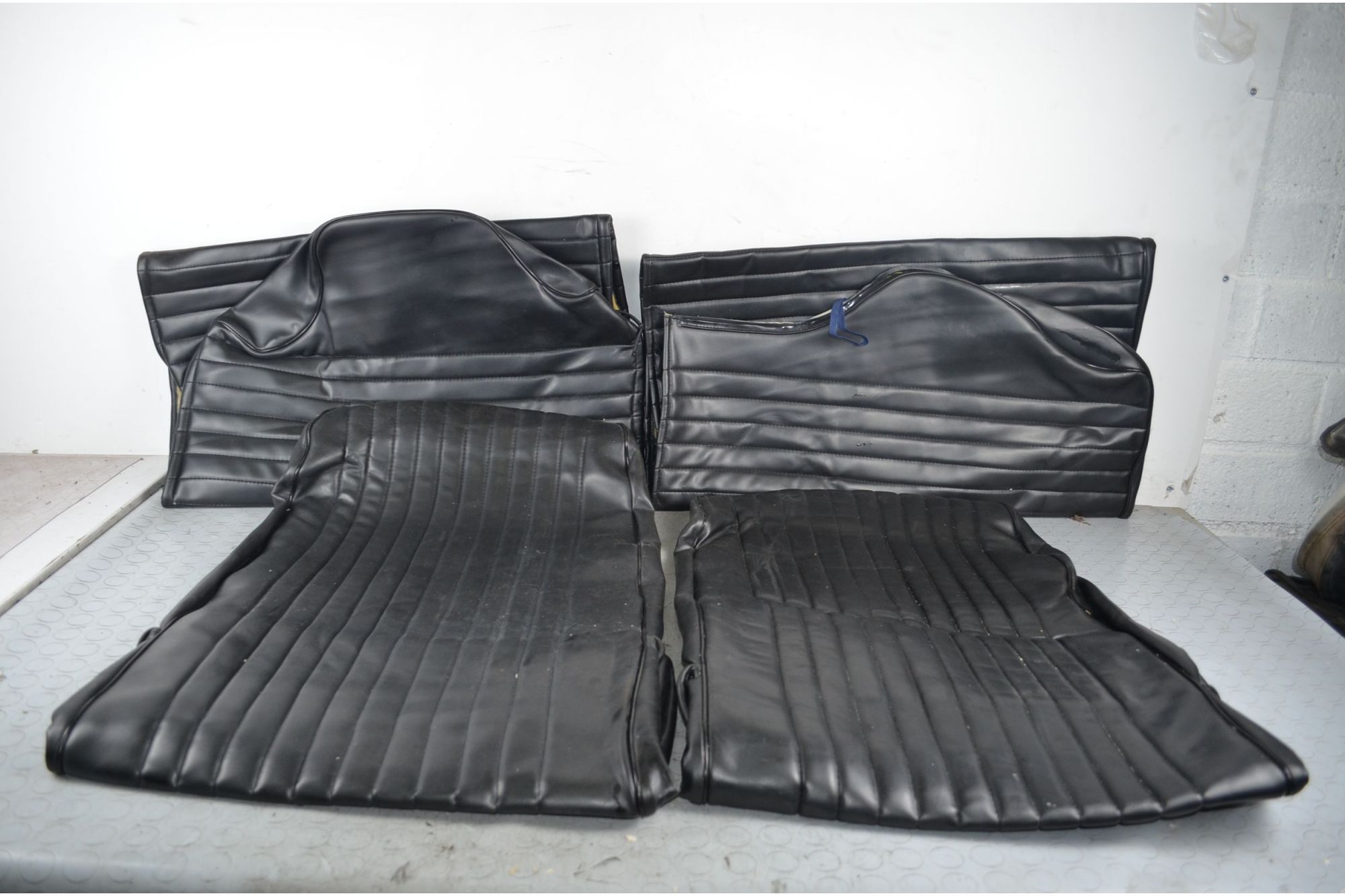 Kit Fodere coprisedili FIAT 500 epoca Nero Cannellato in Similpelle DIG  1729691810543