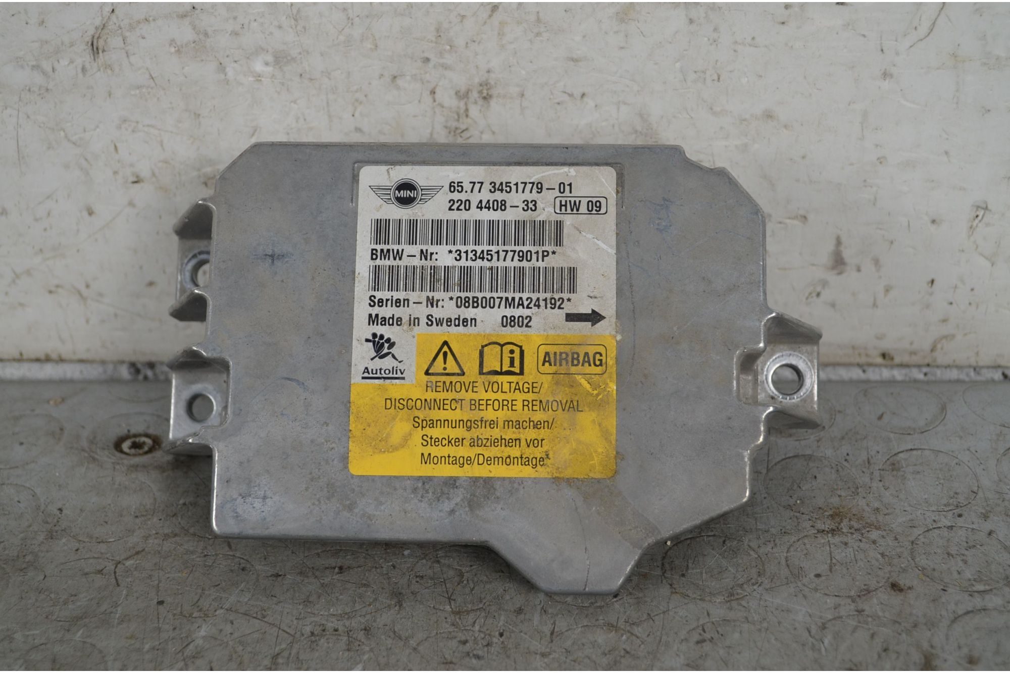 Centralina Airbag Mini Cooper R56 Dal 2007 al 2014 Cod 2204408-33  1733821484504