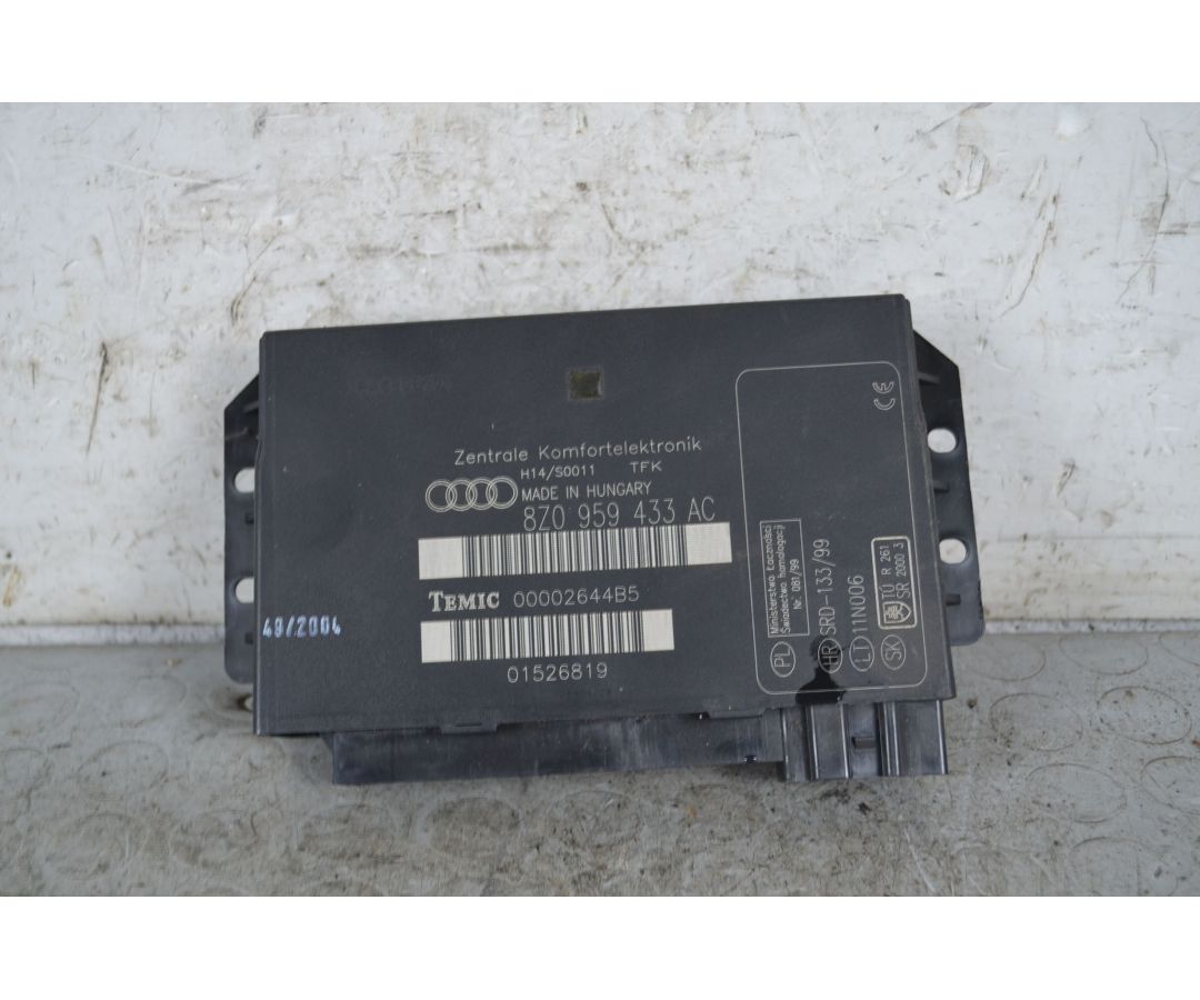 Centralina Comfort Audi A2 Dal 1999 al 2005 Cod 8Z0959433AC 1737016814039 Centralina Comfort Audi A2 Dal 1999 al 2005 Cod 8Z0959433AC 1737016814039