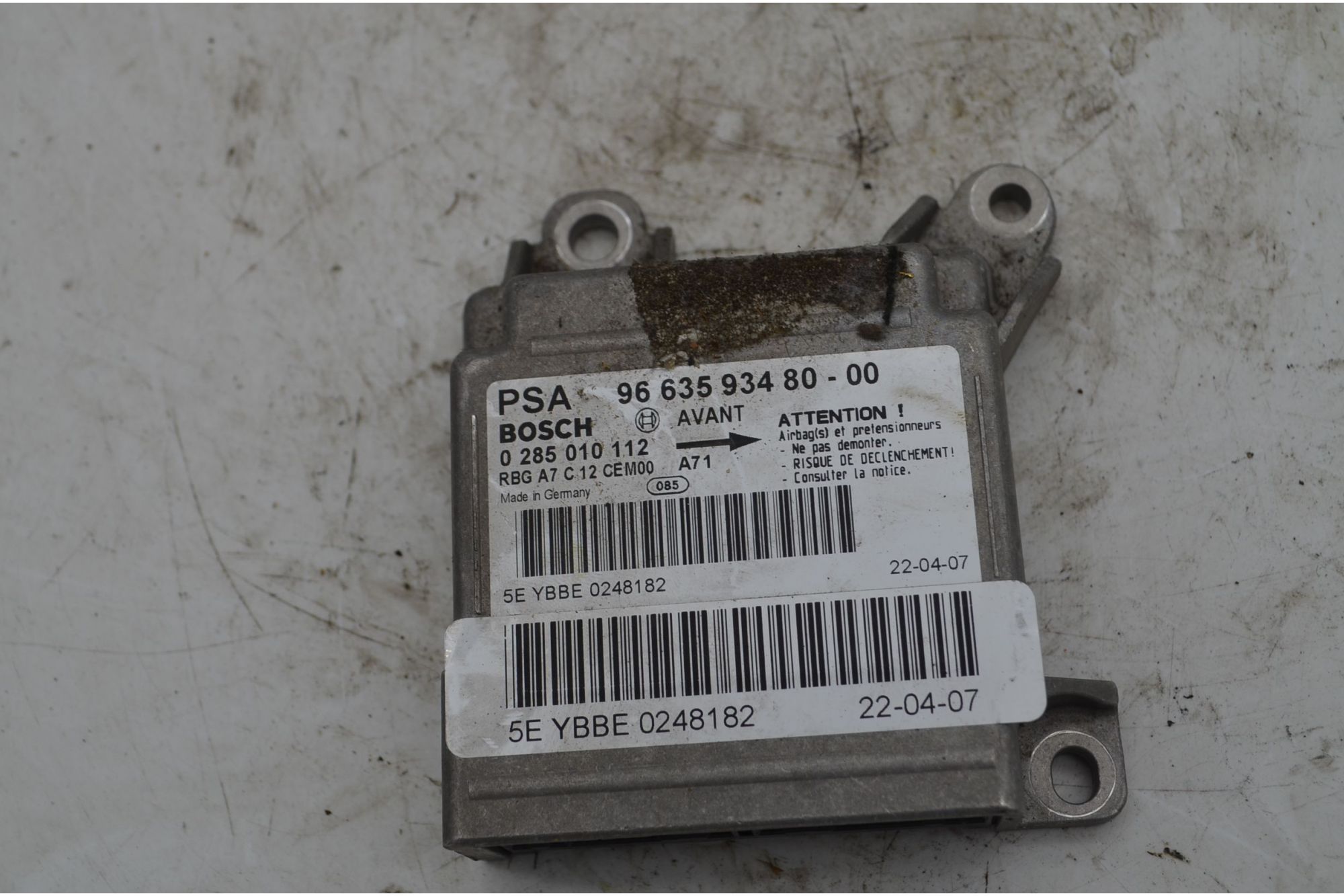Centralina Airbag Peugeot 207 Dal 2006 al 2015 Cod 9663593480-00  1746785928632