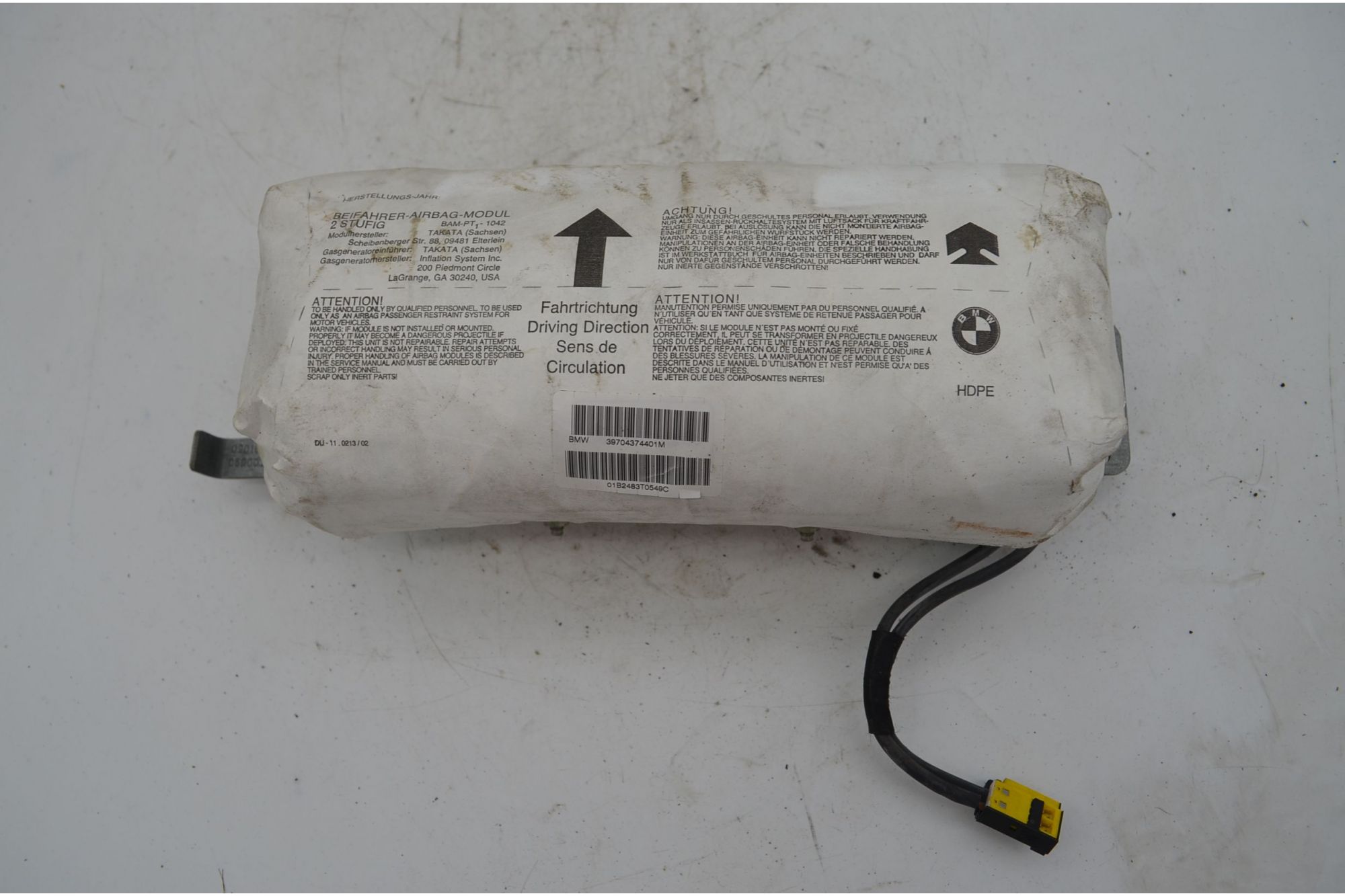 Airbag Passeggero BMW Serie 3 E46 Dal 1998 al 2005 Cod 39704374401M  1747210725772