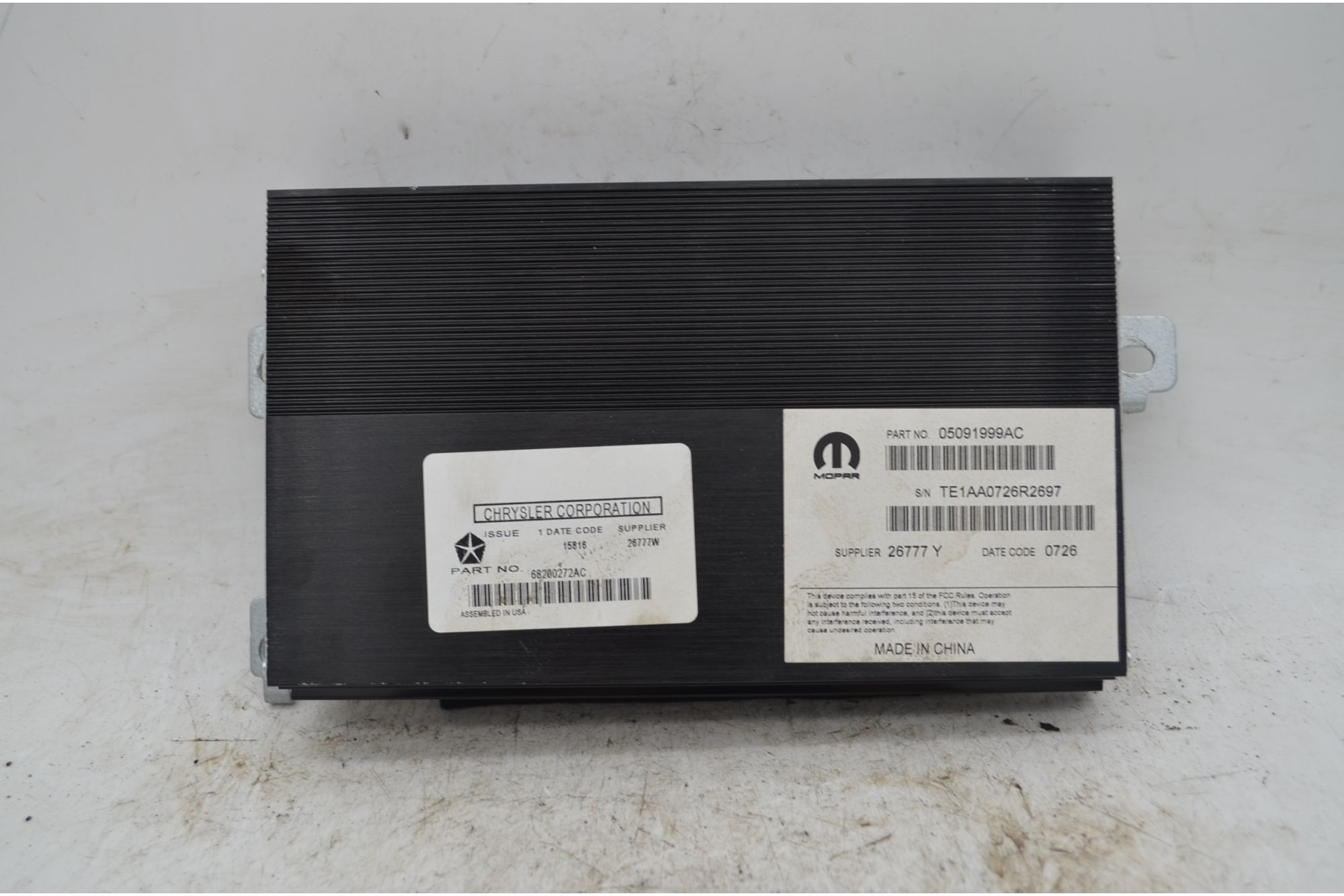 Centralina Amplificatore Jeep Cherokee Dal 2014 al 2018 Cod 05091999AC  1756282518731