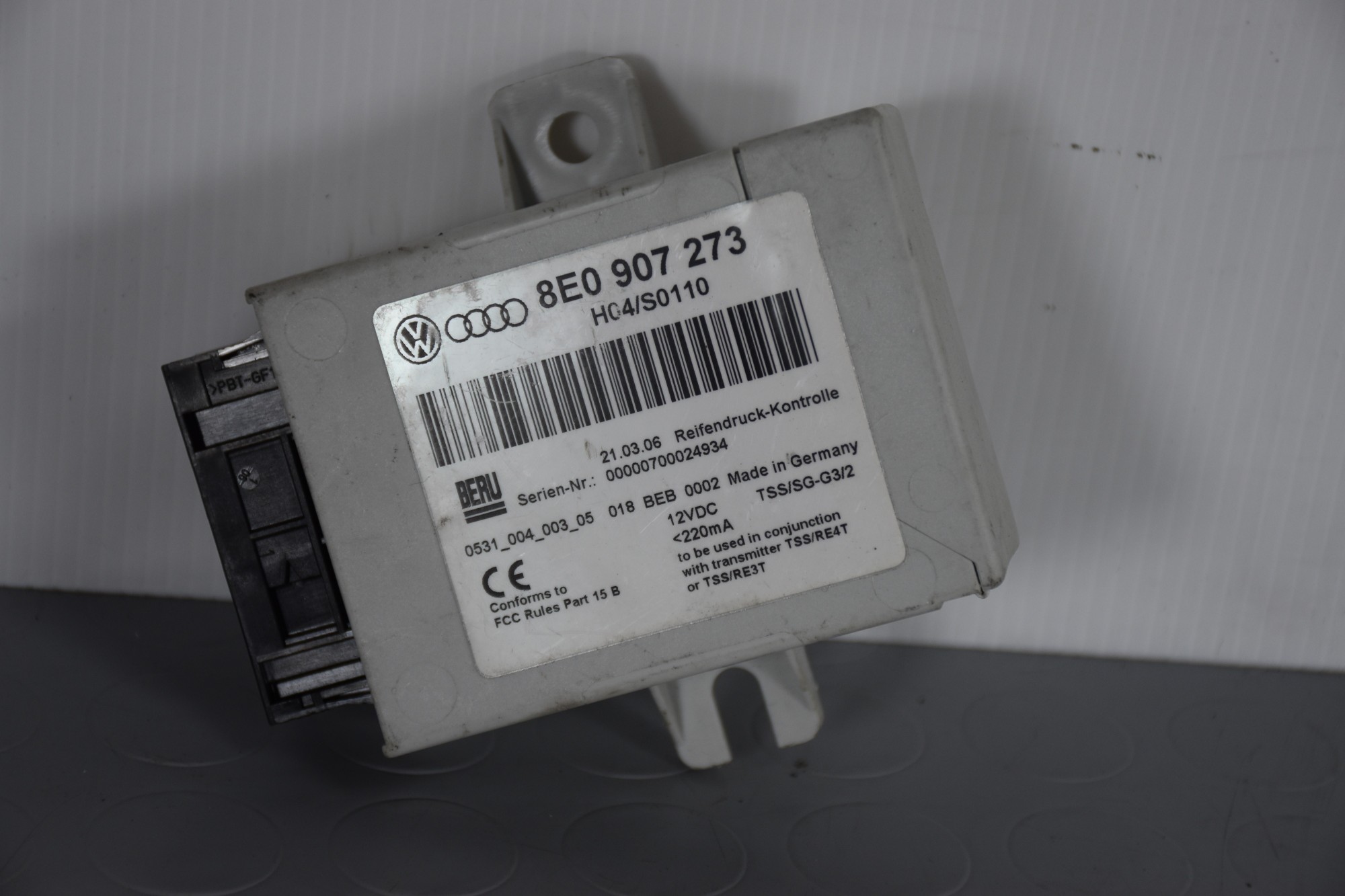 Centralina controllo pressione pneumatici Audi A4 Dal 2000 al 2006 Cod 8E0907273  1626253724433