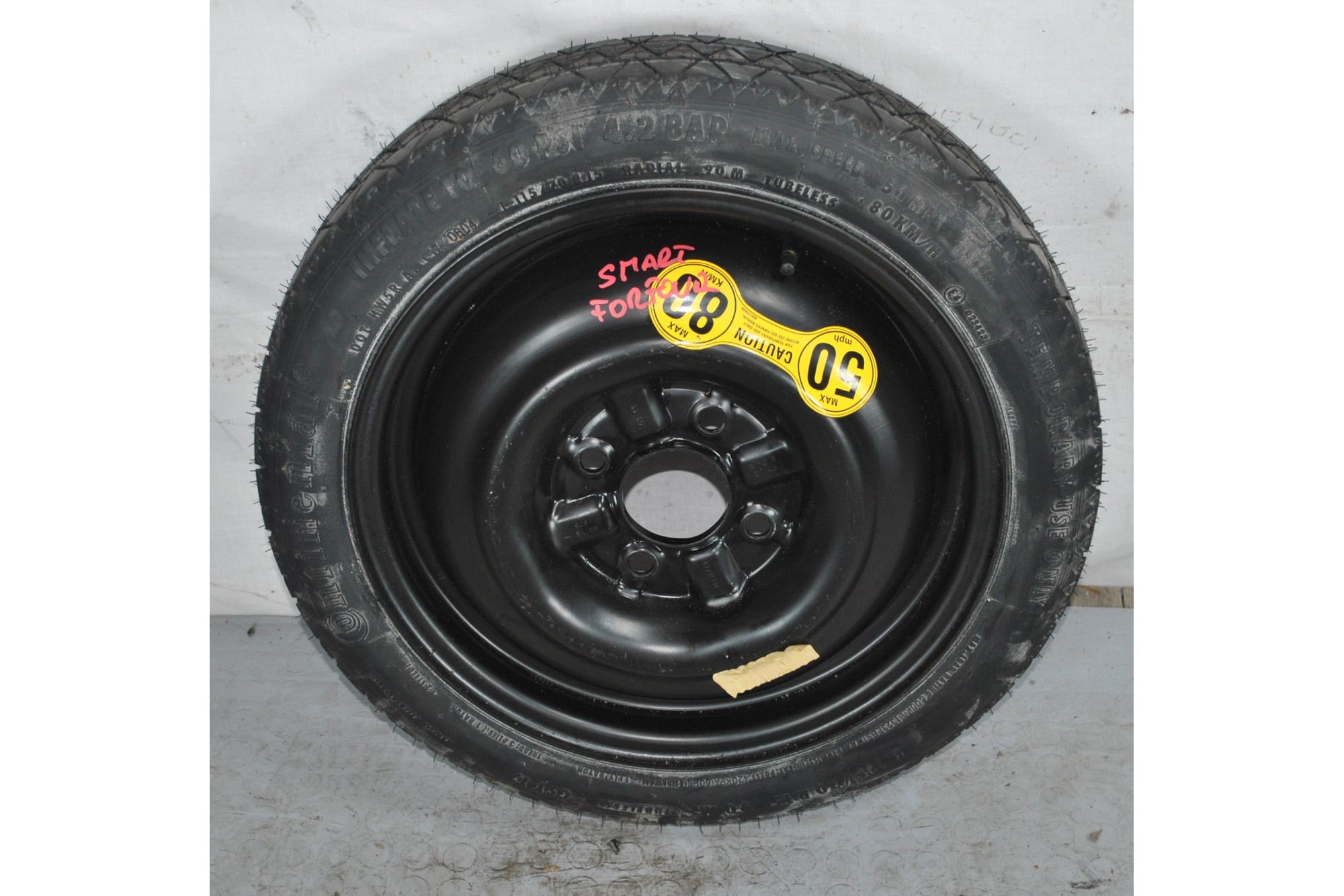 Ruotino di Scorta Smart ForFour W454 dal 2004 al 2006 115/70 R15 4 Fori  1628606395536