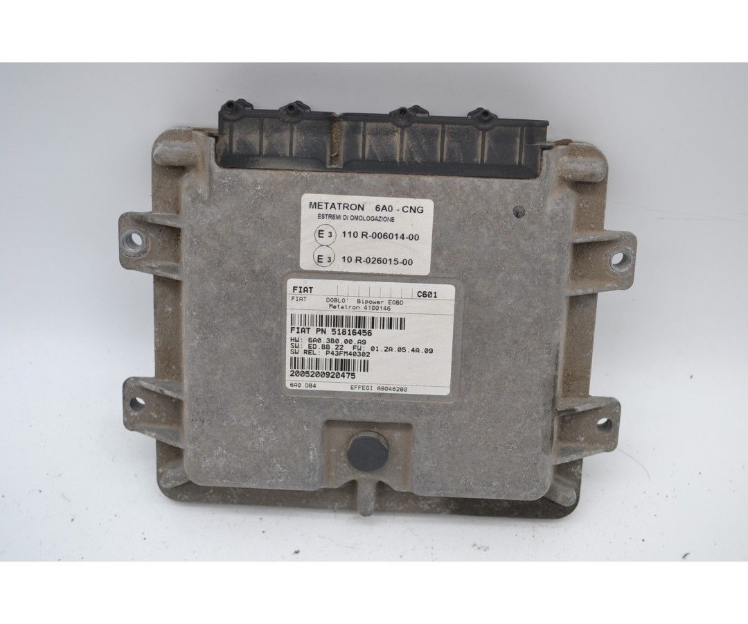 Centralina ECU Fiat Doblo 1.6 dal 2006 al 2009 Cod 51816456  1643983247773