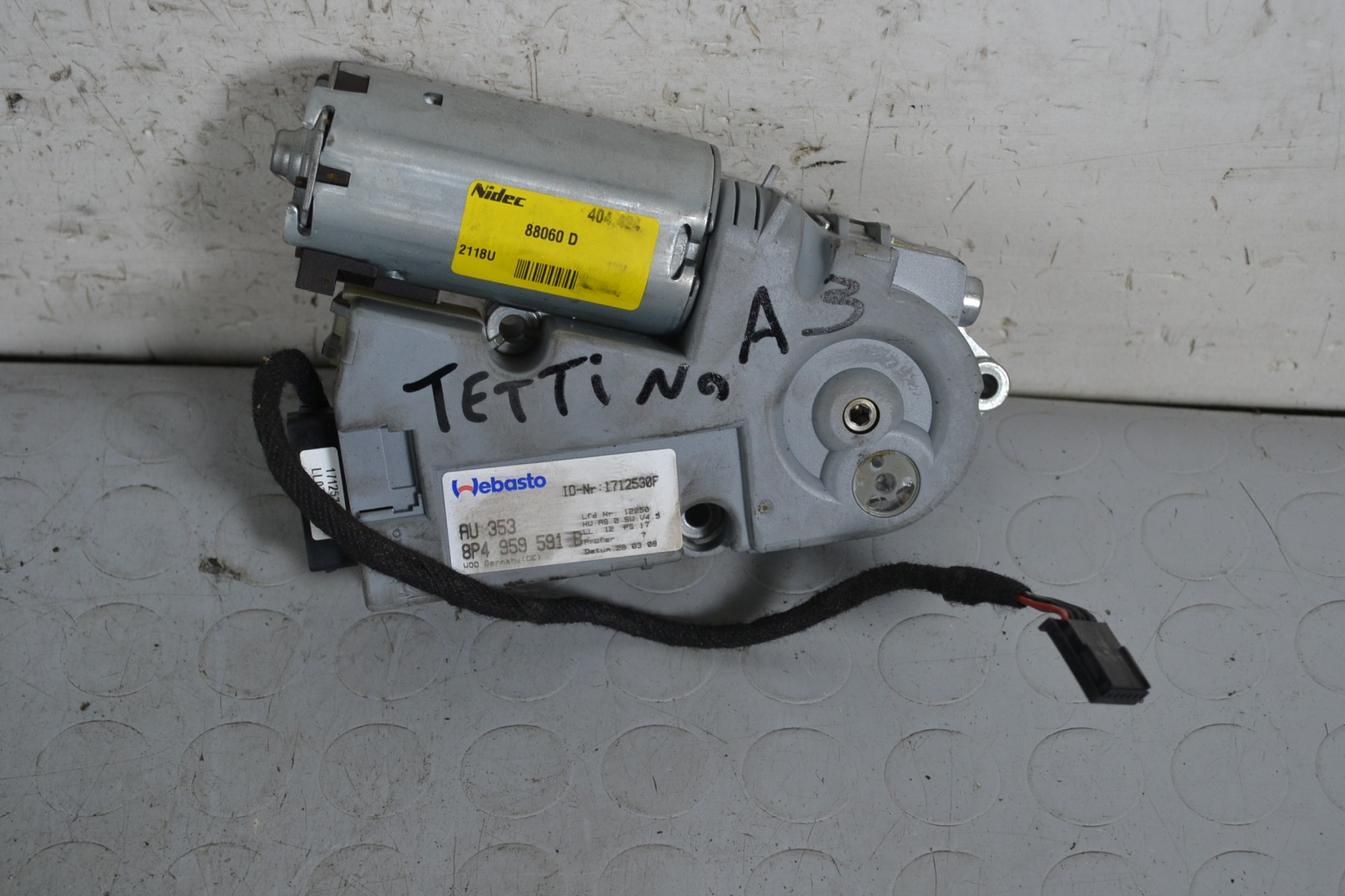 Motorino Apri Tetto Audi A3 8P dal 2003 al 2012 Cod 8p4959591b  1650959227622