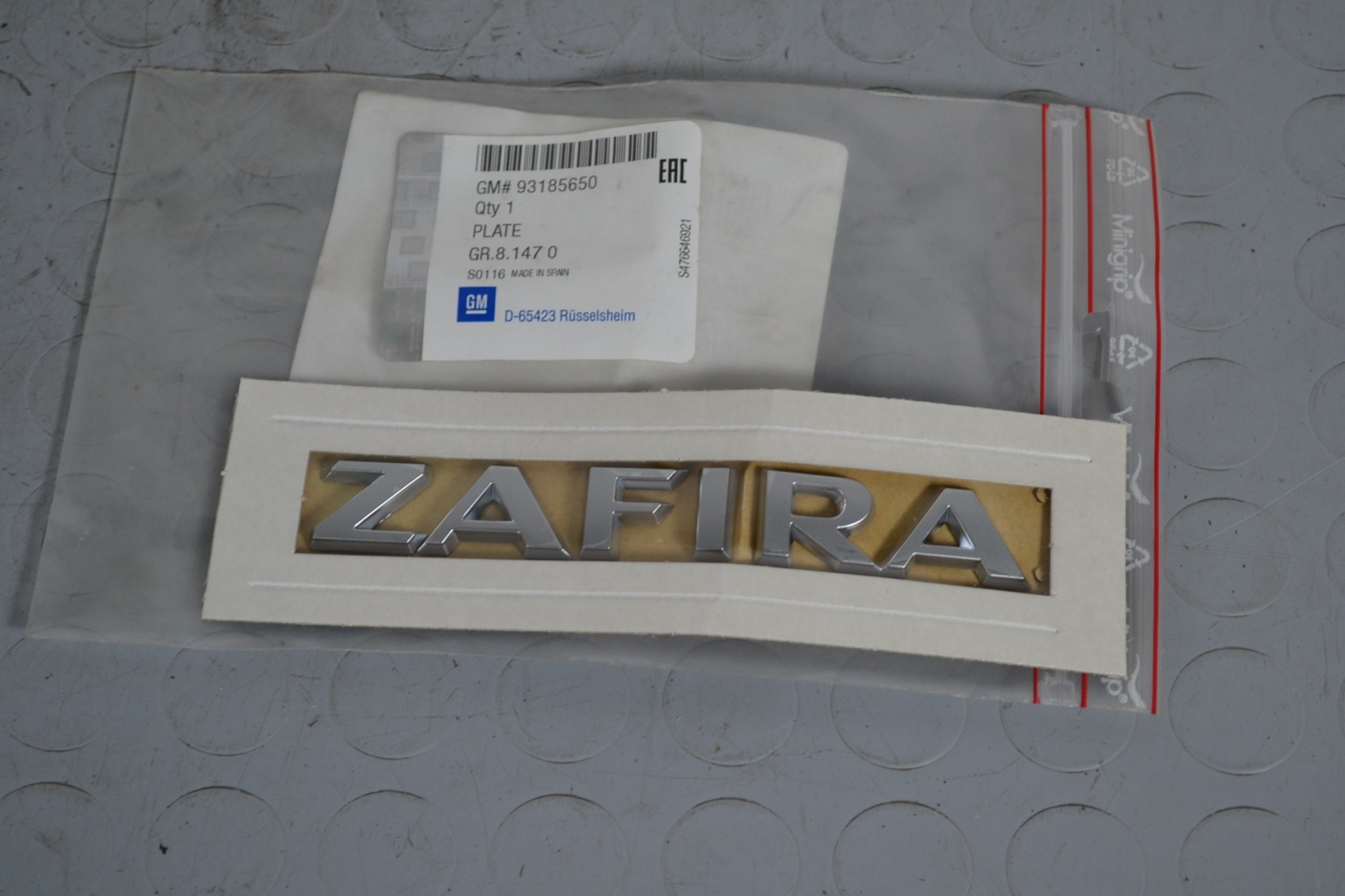Scritta logo ZAFIRA Opel Zafira Dal 1999 al 2019 Cod 93185650  1651760637464