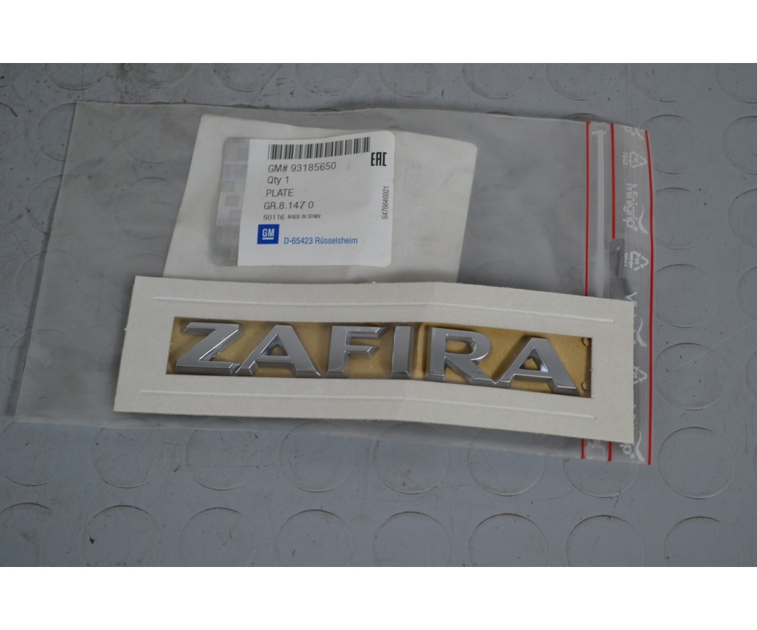 Scritta logo ZAFIRA Opel Zafira Dal 1999 al 2019 Cod 93185650  1651760637464